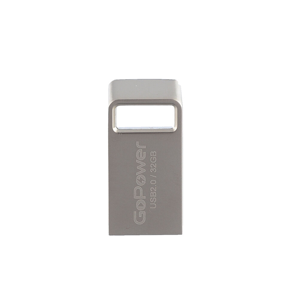 USB 2.0 Flash накопитель 32GB GoPower MINI, металл серебряный 1