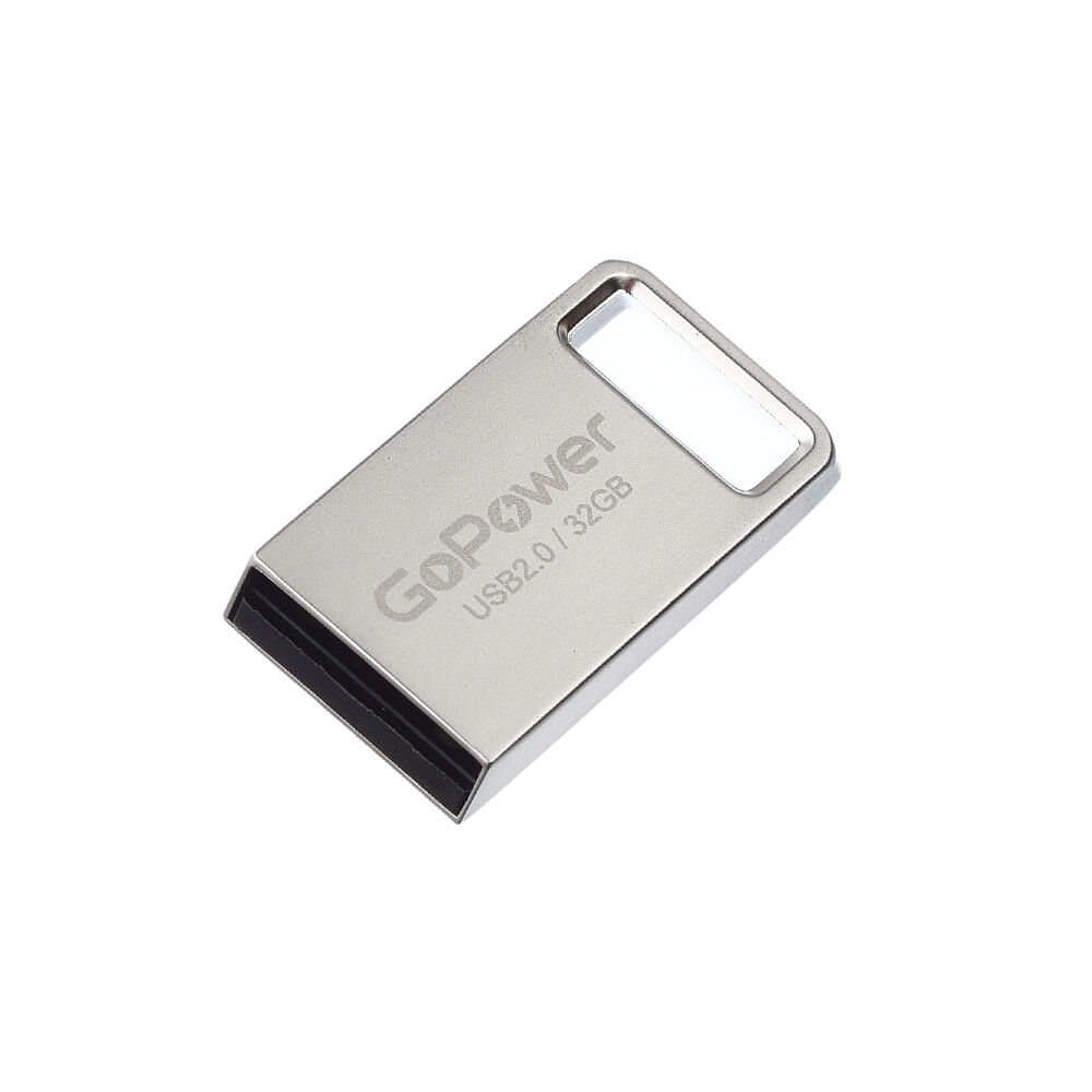 USB 2.0 Flash накопитель 32GB GoPower MINI, металл серебряный 3