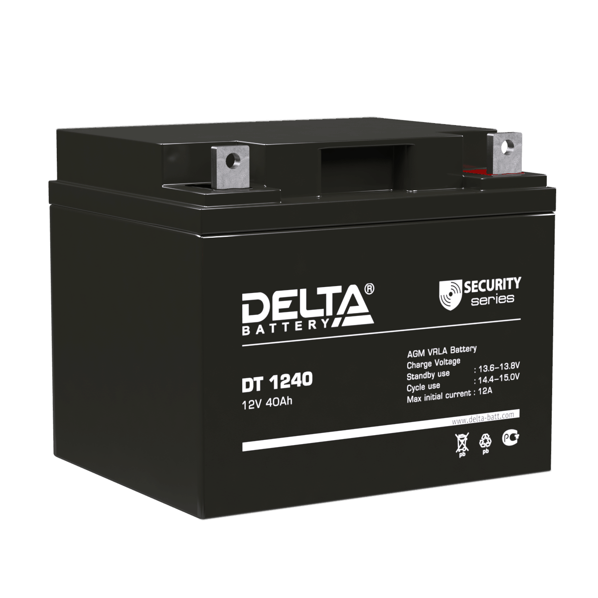 Аккумуляторная батарея 12-40 (12В, 40Ач) Delta DT 1240